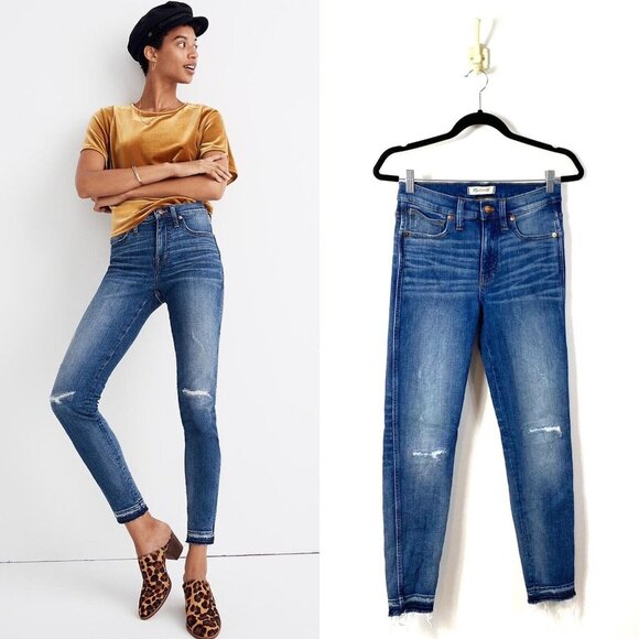 Madewell Pants - Madewell Women's 9-Inch High-Rise Skinny Ripped & Repaired York Denim Jeans 27